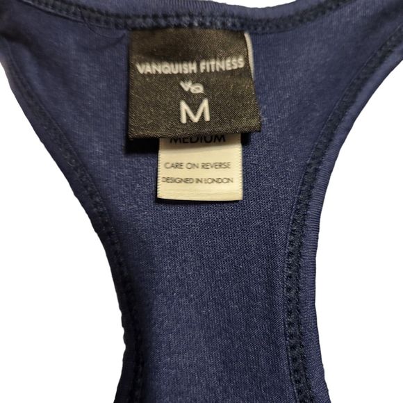 Vanquish‎ Fitness Crop Top Blue Tank Athletic Top Women's Size M - Picture 4 of 4